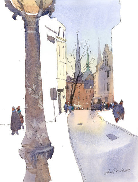 Luxembourg City, Rue du Fossé, 48x36 cm